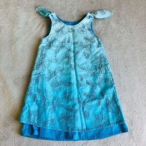 NWOT Gracie Day Little Girl’s Blue Floral Tank Button Tie Dress